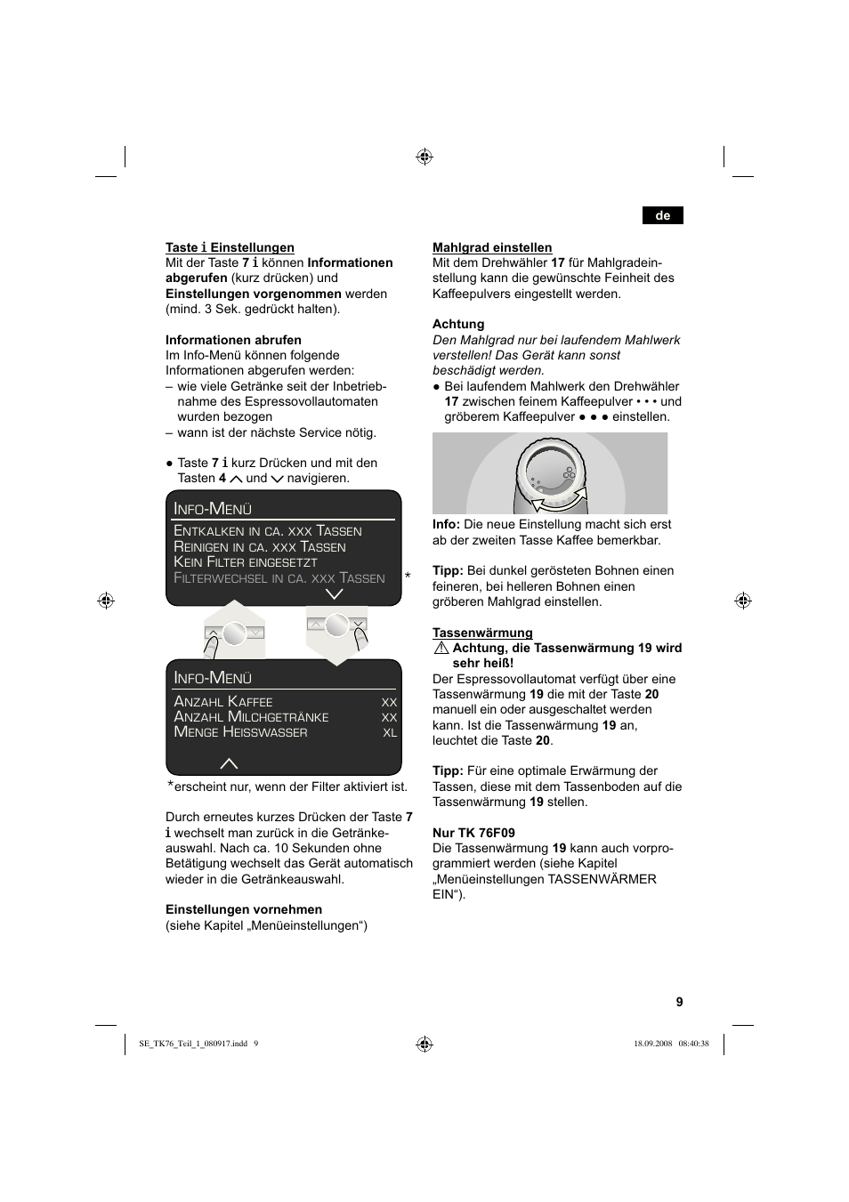 Siemens TK76009 User Manual | Page 13 / 136