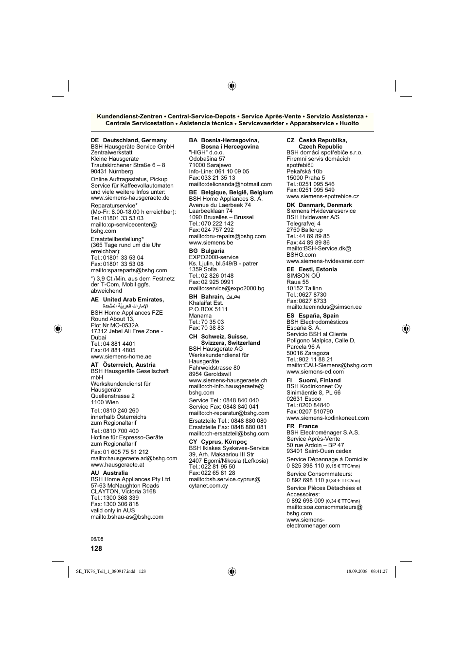 Siemens TK76009 User Manual | Page 132 / 136