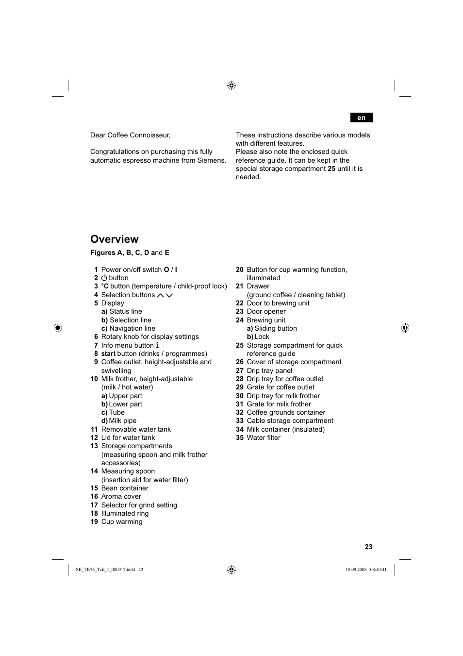 Overview | Siemens TK76009 User Manual | Page 27 / 136