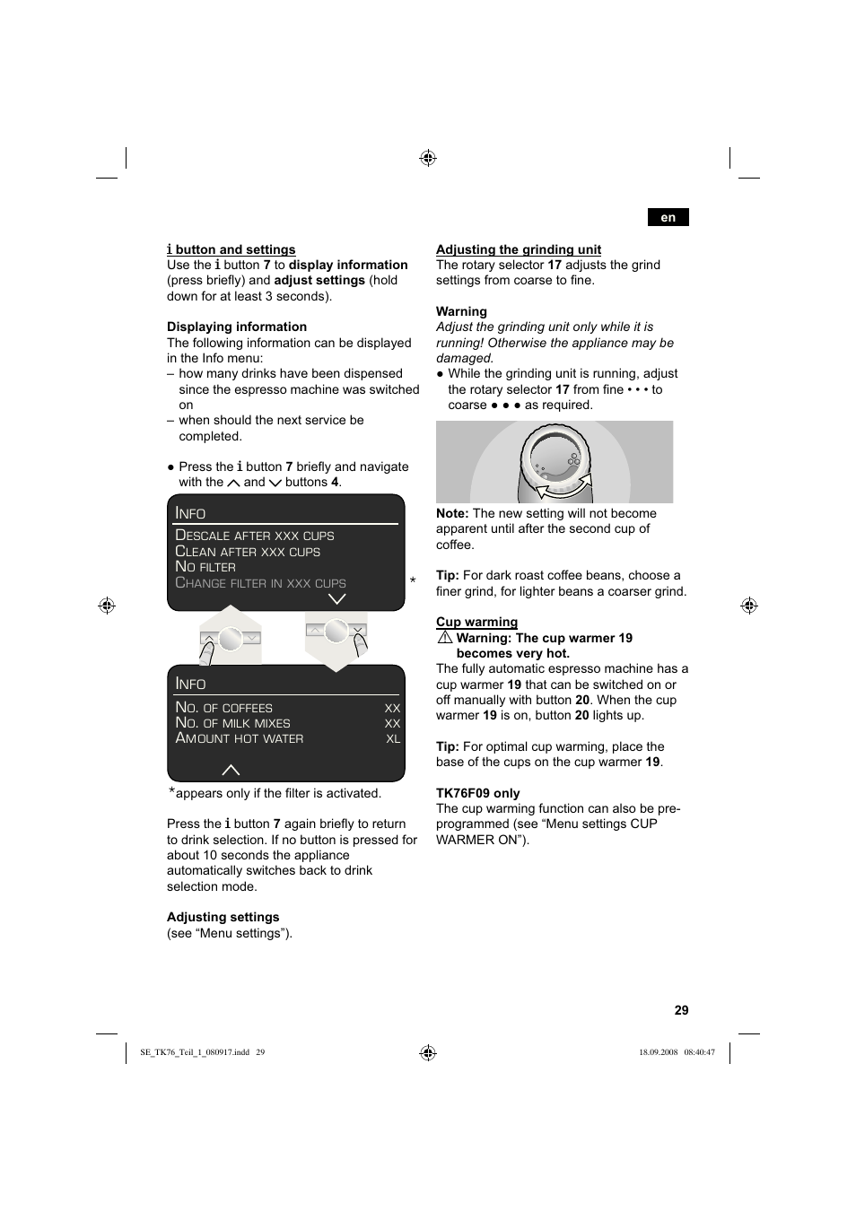 Siemens TK76009 User Manual | Page 33 / 136