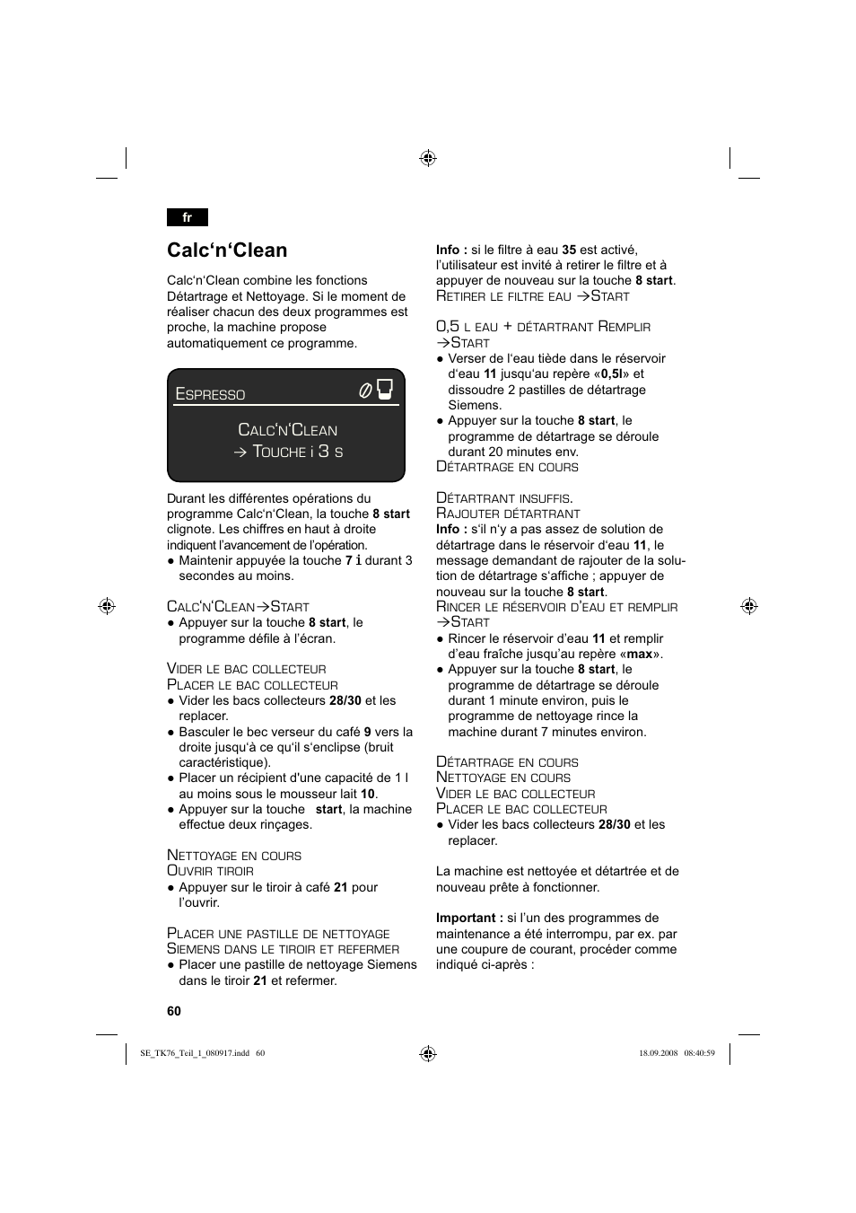 Calc‘n‘clean | Siemens TK76009 User Manual | Page 64 / 136