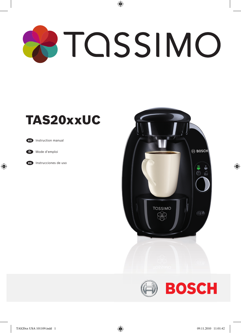 Bosch TASSIMO T20 NOIR CAFE MULTIBOISSONS TAS2002 User Manual | 58 pages