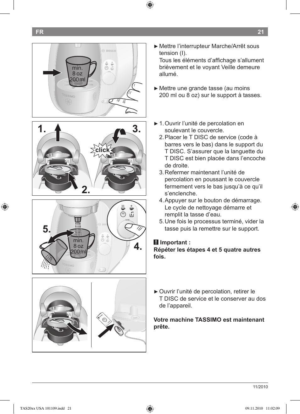 Bosch TASSIMO T20 NOIR CAFE MULTIBOISSONS TAS2002 User Manual | Page 23 / 58