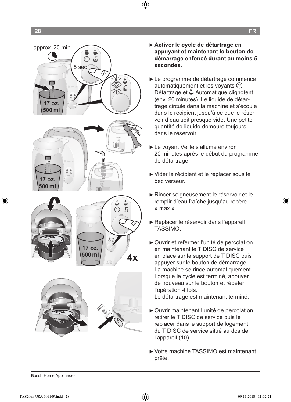 Bosch TASSIMO T20 NOIR CAFE MULTIBOISSONS TAS2002 User Manual | Page 30 / 58