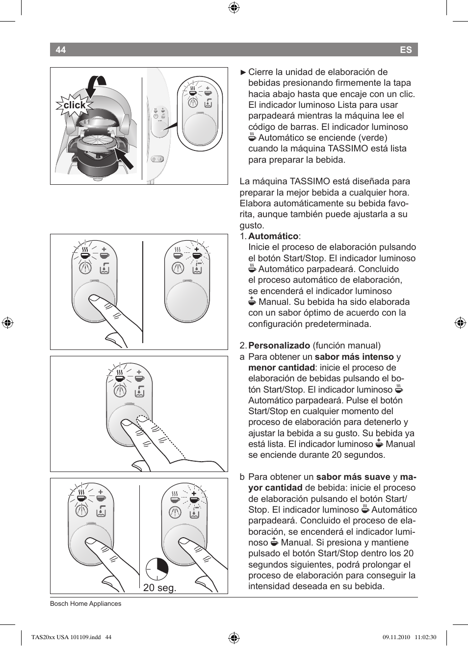 Bosch TASSIMO T20 NOIR CAFE MULTIBOISSONS TAS2002 User Manual | Page 46 / 58