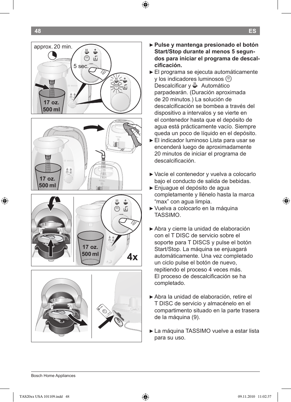 Bosch TASSIMO T20 NOIR CAFE MULTIBOISSONS TAS2002 User Manual | Page 50 / 58