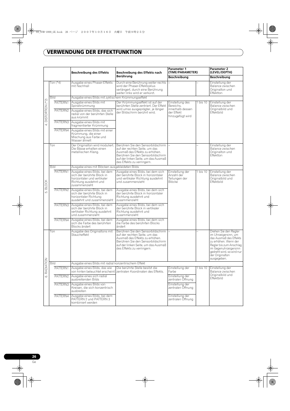 Verwendung der effektfunktion | Pioneer SVM-1000 User Manual | Page 118 / 326