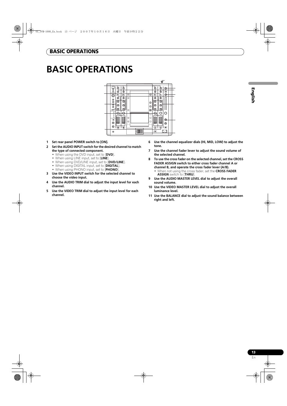 Basic operations | Pioneer SVM-1000 User Manual | Page 13 / 326