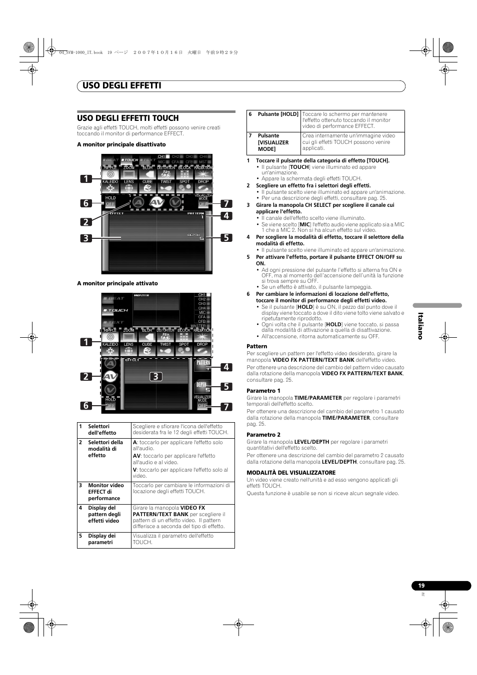 Uso degli effetti touch, Uso degli effetti | Pioneer SVM-1000 User Manual | Page 157 / 326