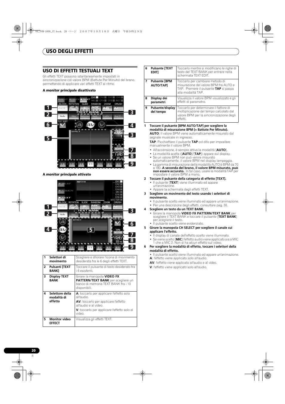Uso di effetti testuali text, Uso degli effetti | Pioneer SVM-1000 User Manual | Page 158 / 326