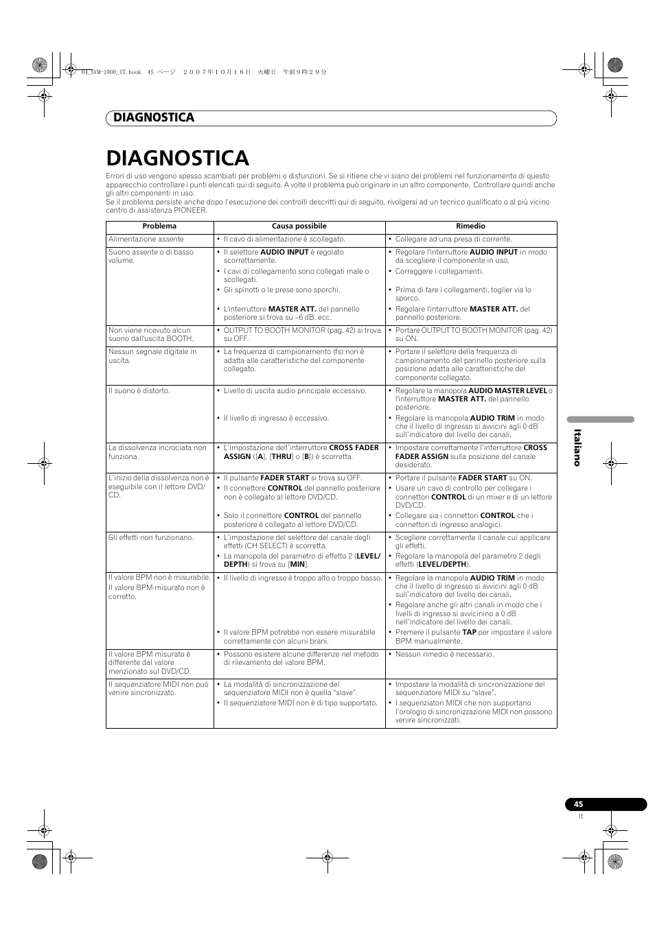 Diagnostica | Pioneer SVM-1000 User Manual | Page 183 / 326