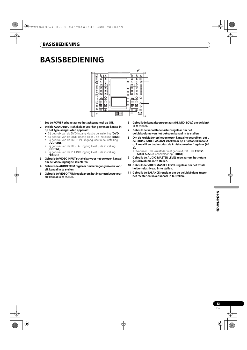 Basisbediening | Pioneer SVM-1000 User Manual | Page 197 / 326