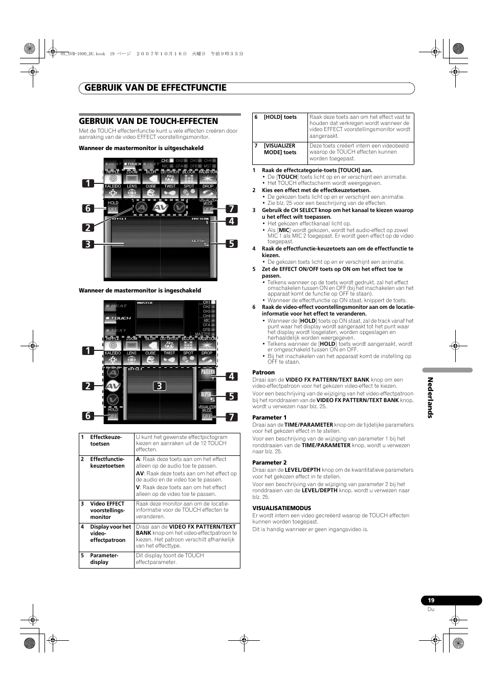 Gebruik van de touch-effecten, Gebruik van de effectfunctie | Pioneer SVM-1000 User Manual | Page 203 / 326
