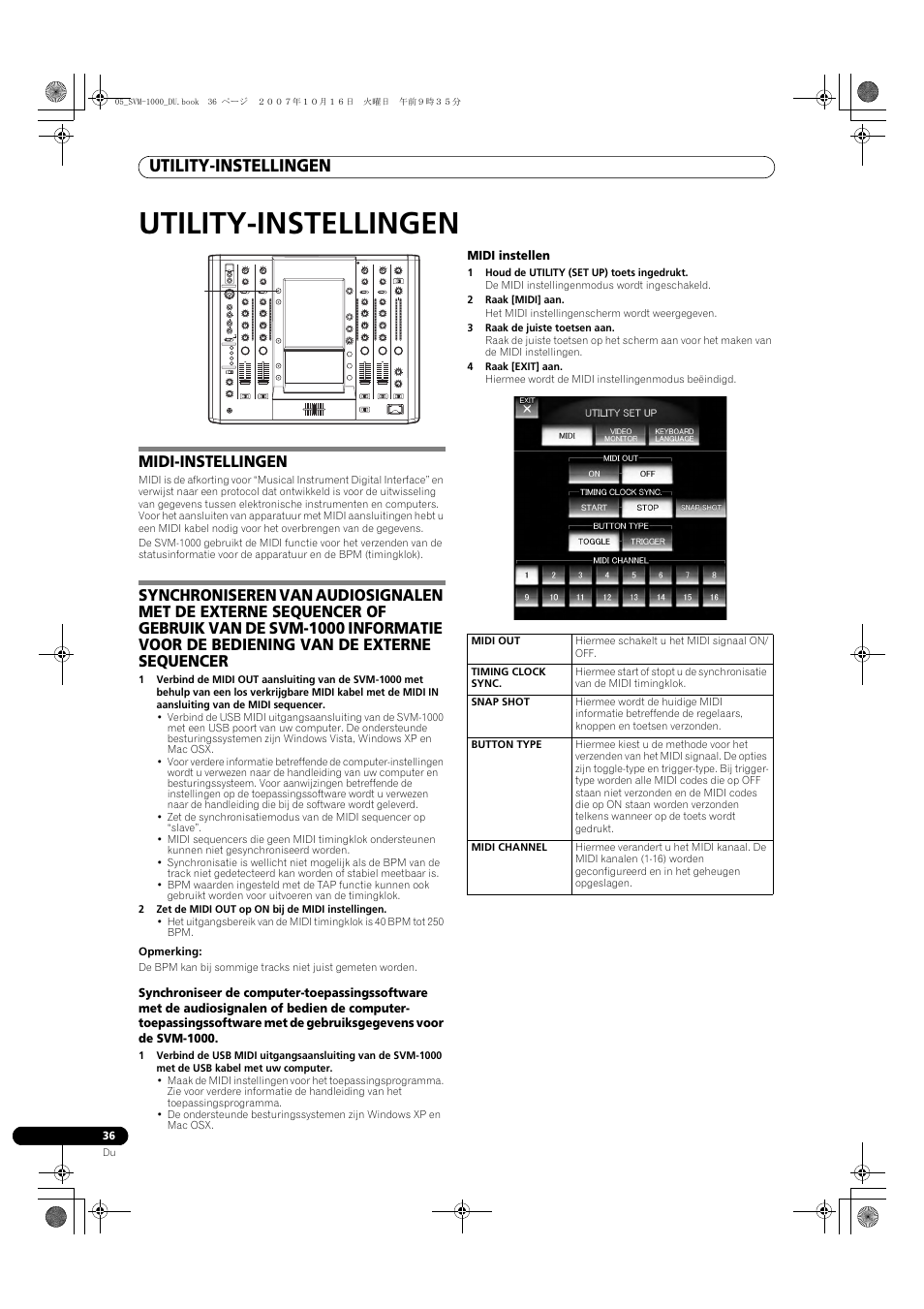 Utility-instellingen, Midi-instellingen | Pioneer SVM-1000 User Manual | Page 220 / 326