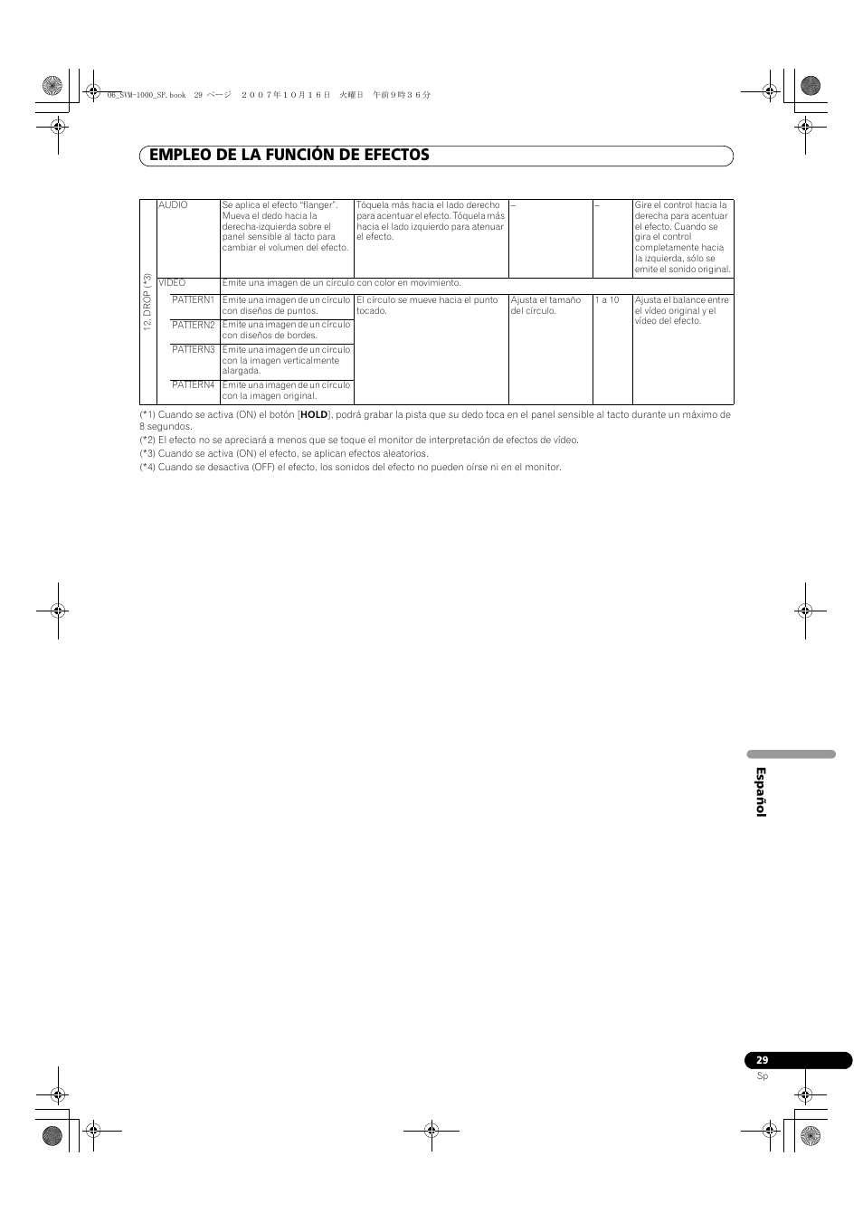 Empleo de la función de efectos | Pioneer SVM-1000 User Manual | Page 259 / 326