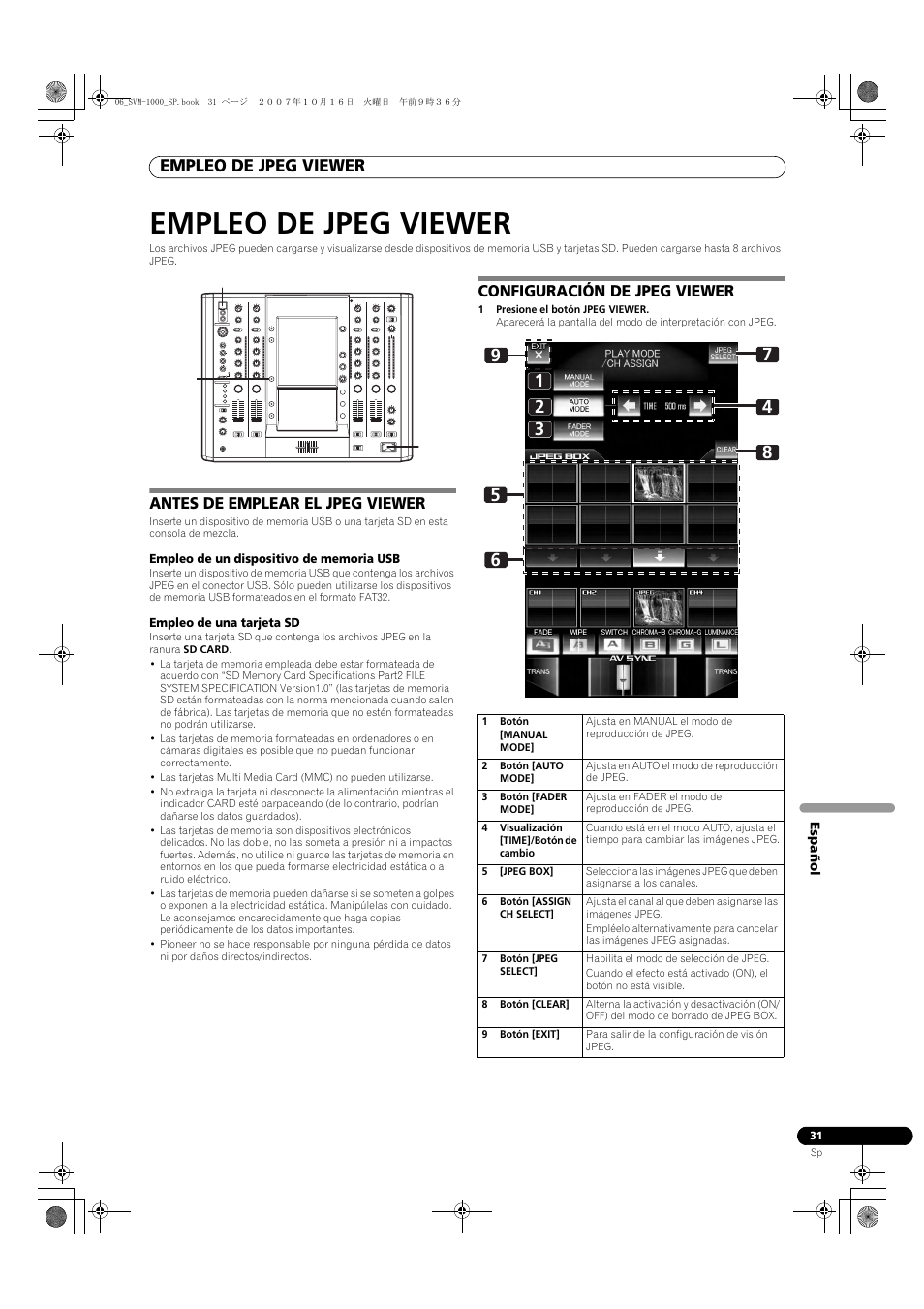 Empleo de jpeg viewer | Pioneer SVM-1000 User Manual | Page 261 / 326