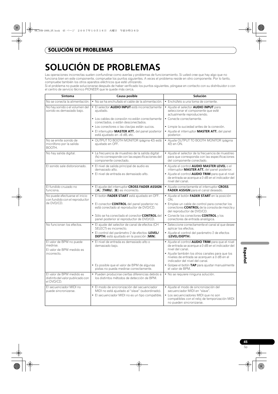 Solución de problemas | Pioneer SVM-1000 User Manual | Page 275 / 326
