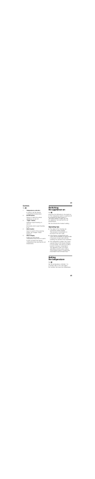 Controls, Switching the appliance on, Operating tips | Setting the temperature | Bosch GID18A20 Congélateur intégrable Premium Fixation de porte par glissières User Manual | Page 25 / 81