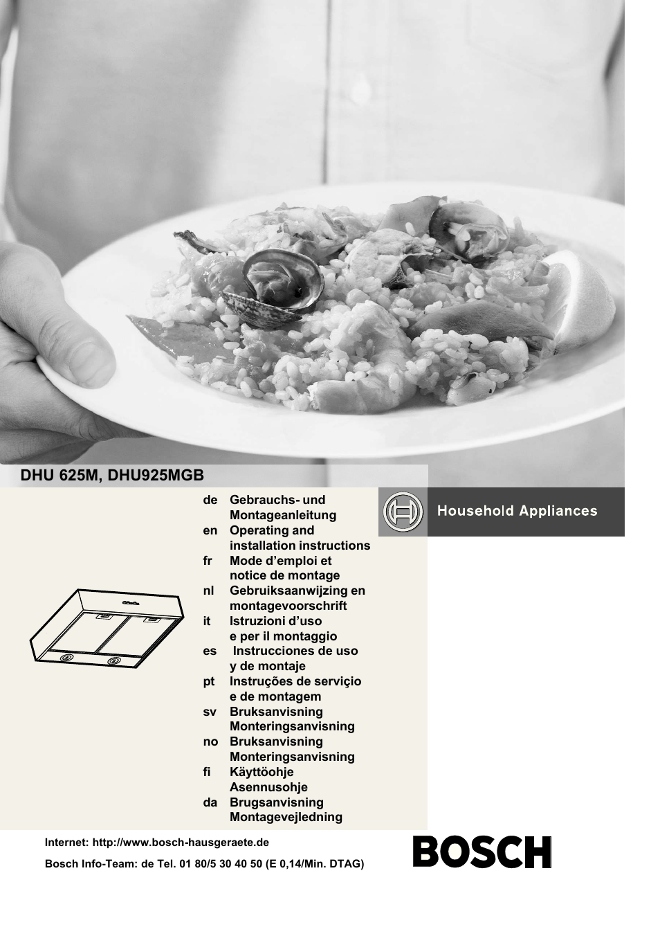 Bosch DHU625M - inox Hotte classique 60 cm User Manual | 114 pages