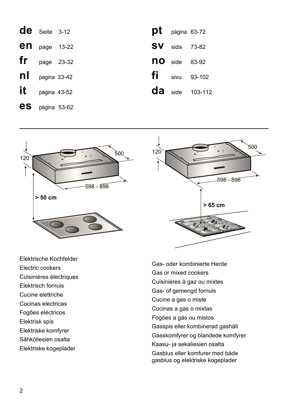 Bosch DHU625M - inox Hotte classique 60 cm User Manual | Page 2 / 114