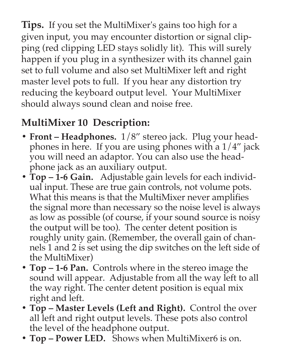 M-AUDIO Multimixer 10 User Manual | Page 3 / 4