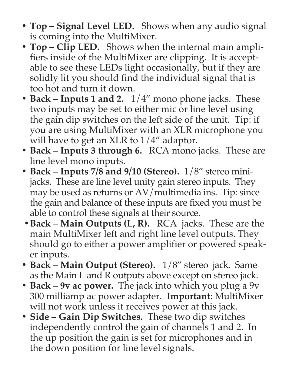 M-AUDIO Multimixer 10 User Manual | Page 4 / 4