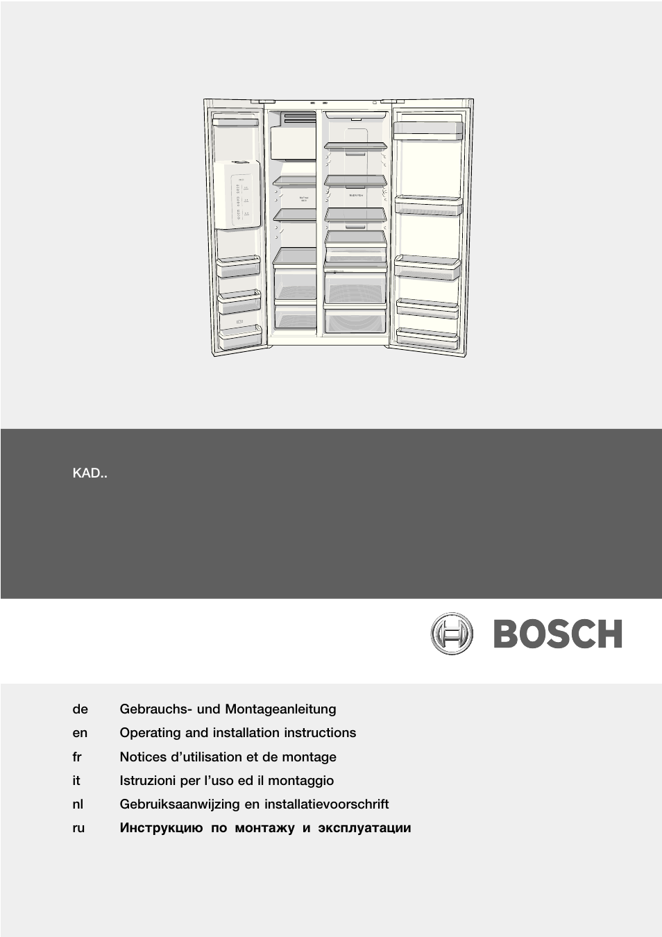 Bosch KAD62V40 Réfrigérateur-congélateur américain Confort User Manual | 119 pages