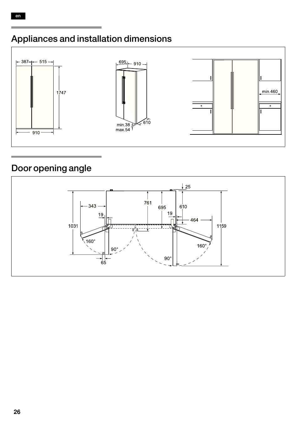 Bosch KAD62V40 Réfrigérateur-congélateur américain Confort User Manual | Page 26 / 119