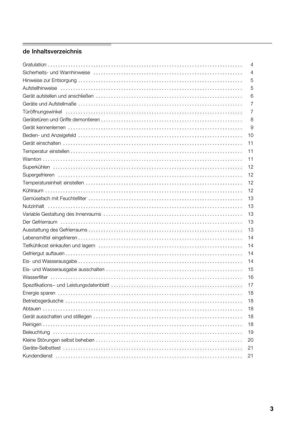 Bosch KAD62V40 Réfrigérateur-congélateur américain Confort User Manual | Page 3 / 119