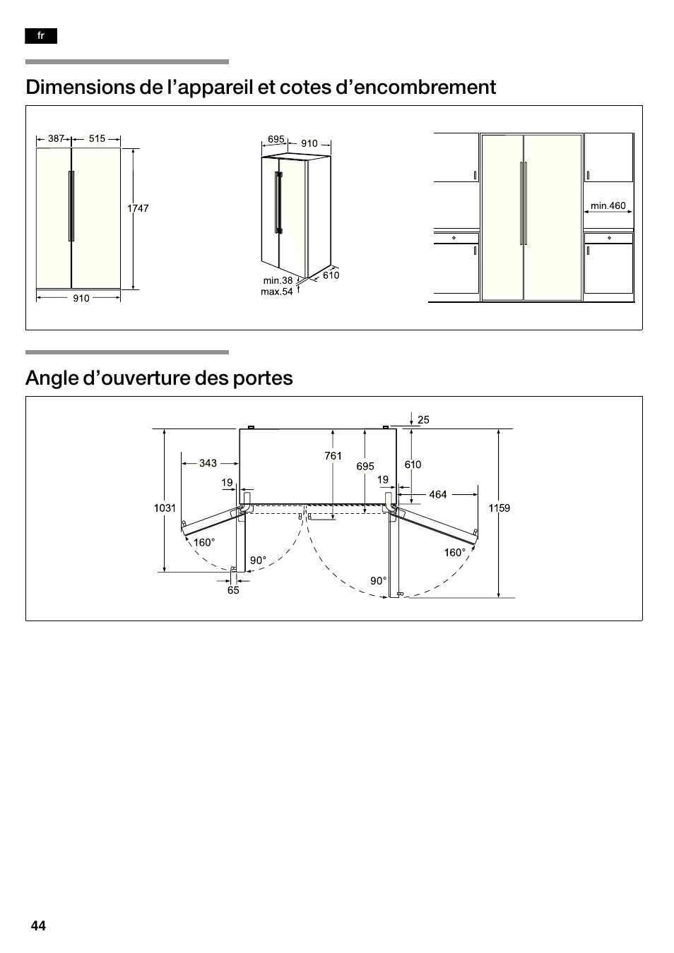 Bosch KAD62V40 Réfrigérateur-congélateur américain Confort User Manual | Page 44 / 119