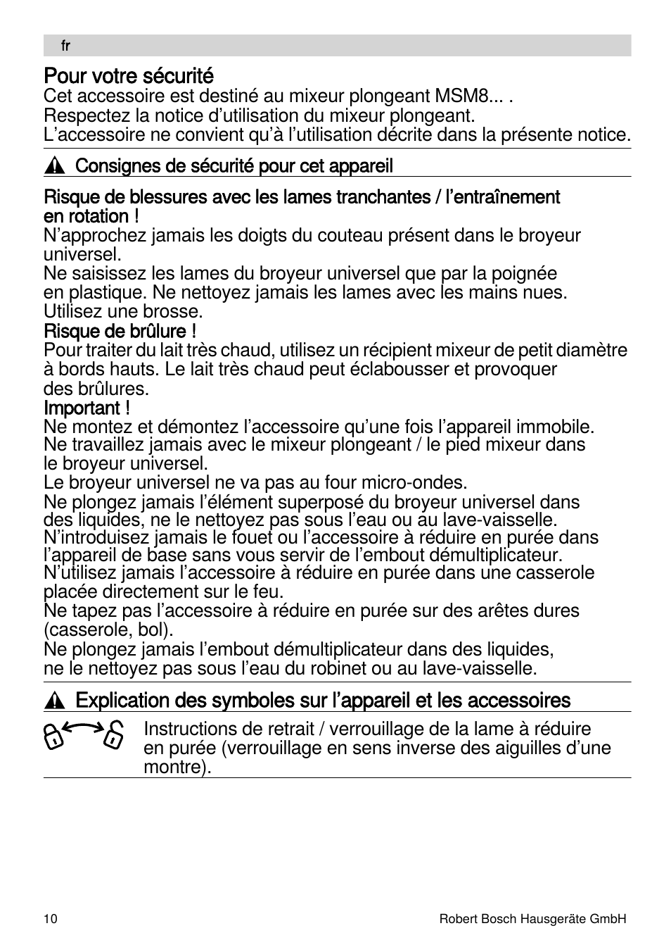 Bosch MSM87165 Mixeur plongeant noir EDG User Manual | Page 10 / 75