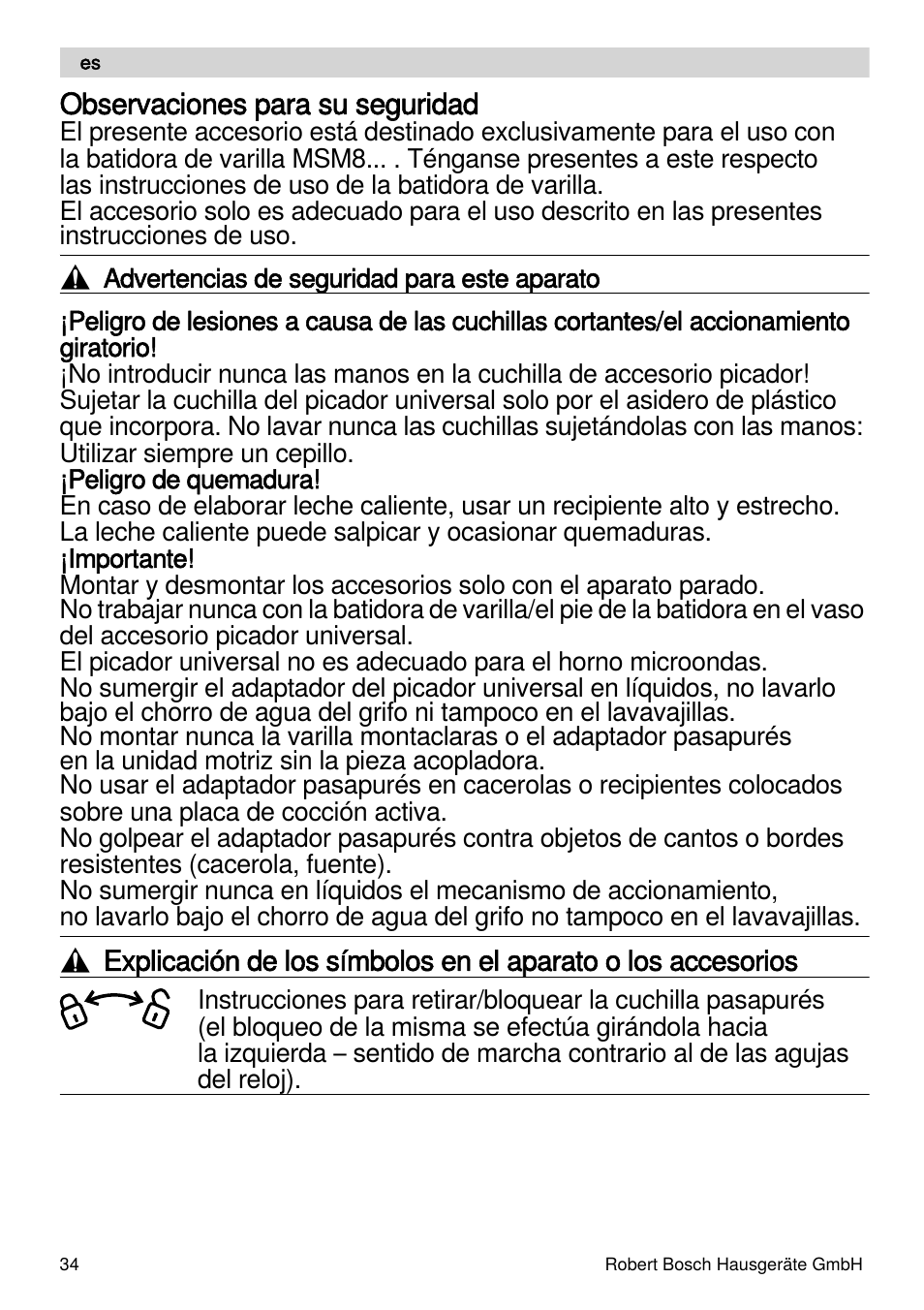 Bosch MSM87165 Mixeur plongeant noir EDG User Manual | Page 34 / 75