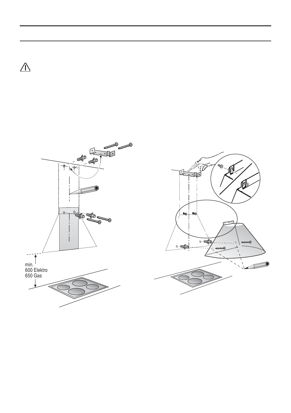 Encastrement | Bosch DWA091450 - inox Hotte décorative murale 90 cm User Manual | Page 17 / 68