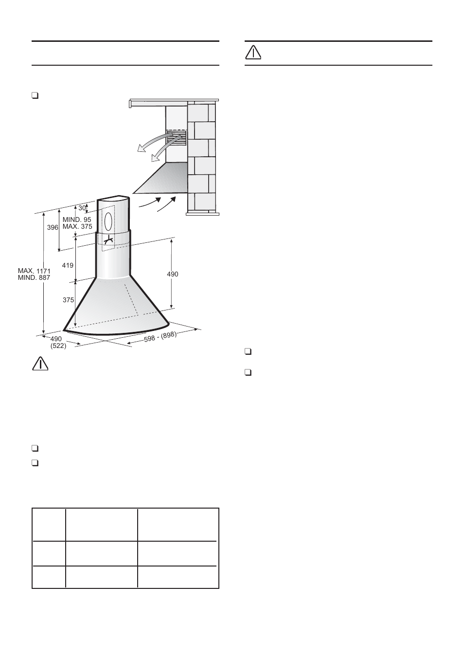 Elektrische aansluiting, Voor de installatie, Recirculatie kap | De wand voorbereiden | Bosch DWA091450 - inox Hotte décorative murale 90 cm User Manual | Page 21 / 68