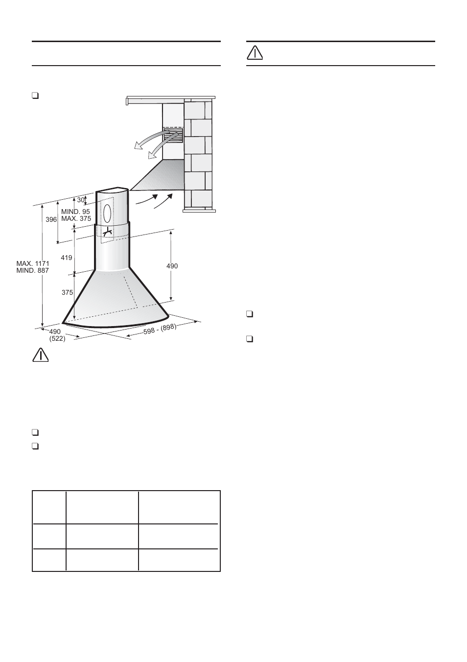 Elektrisk anslutning, Före installationen, Filterversionen | Förberedelse av väggen | Bosch DWA091450 - inox Hotte décorative murale 90 cm User Manual | Page 36 / 68