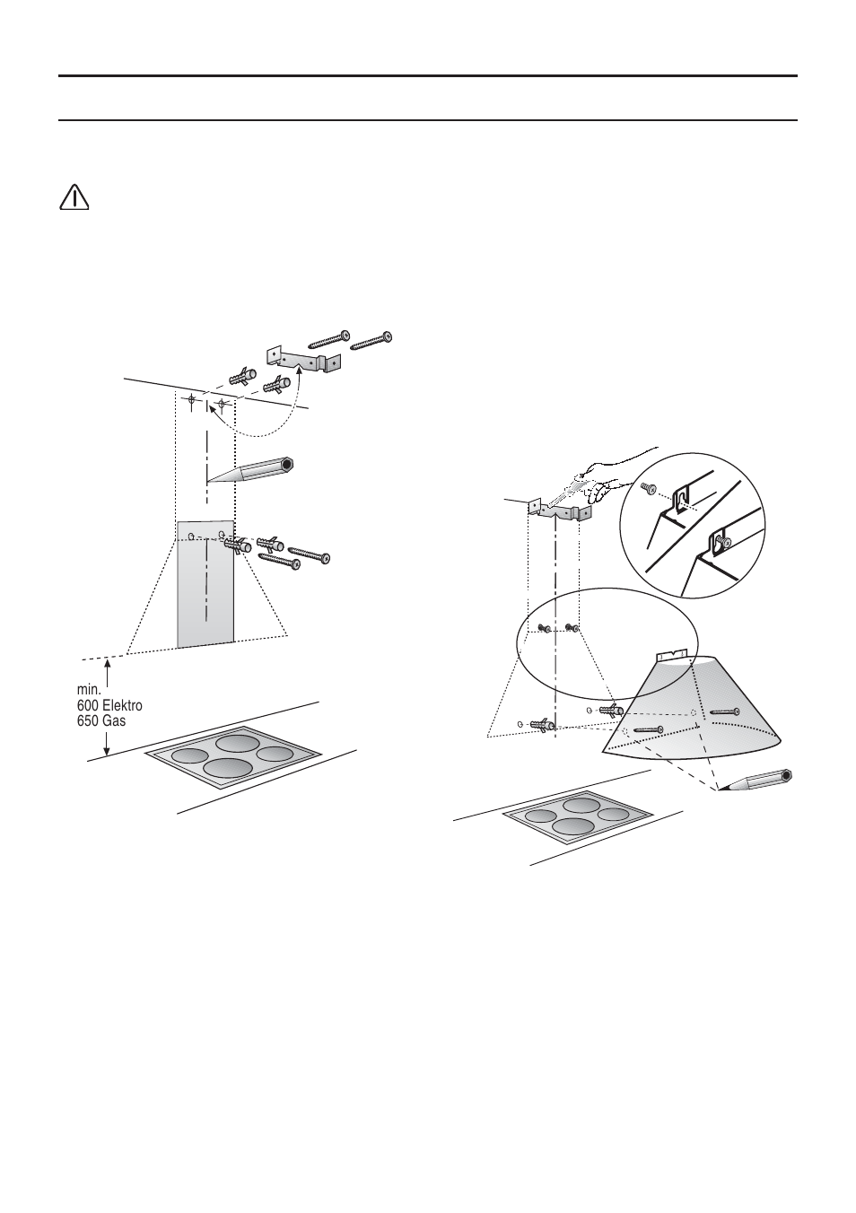 Installation | Bosch DWA091450 - inox Hotte décorative murale 90 cm User Manual | Page 37 / 68