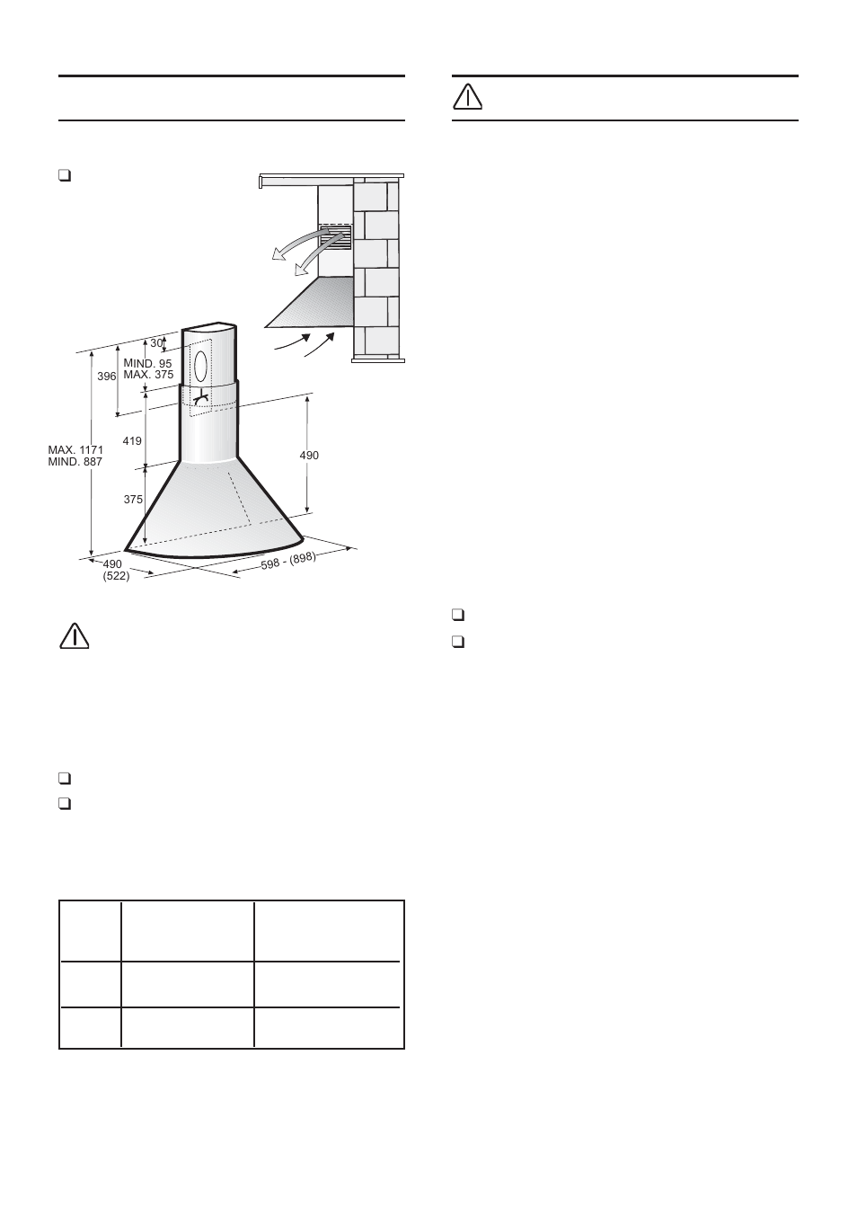 Elektrisk tilkopling, Før installasjon, Filtrerende modalitet | Forberedelse av veggen | Bosch DWA091450 - inox Hotte décorative murale 90 cm User Manual | Page 41 / 68