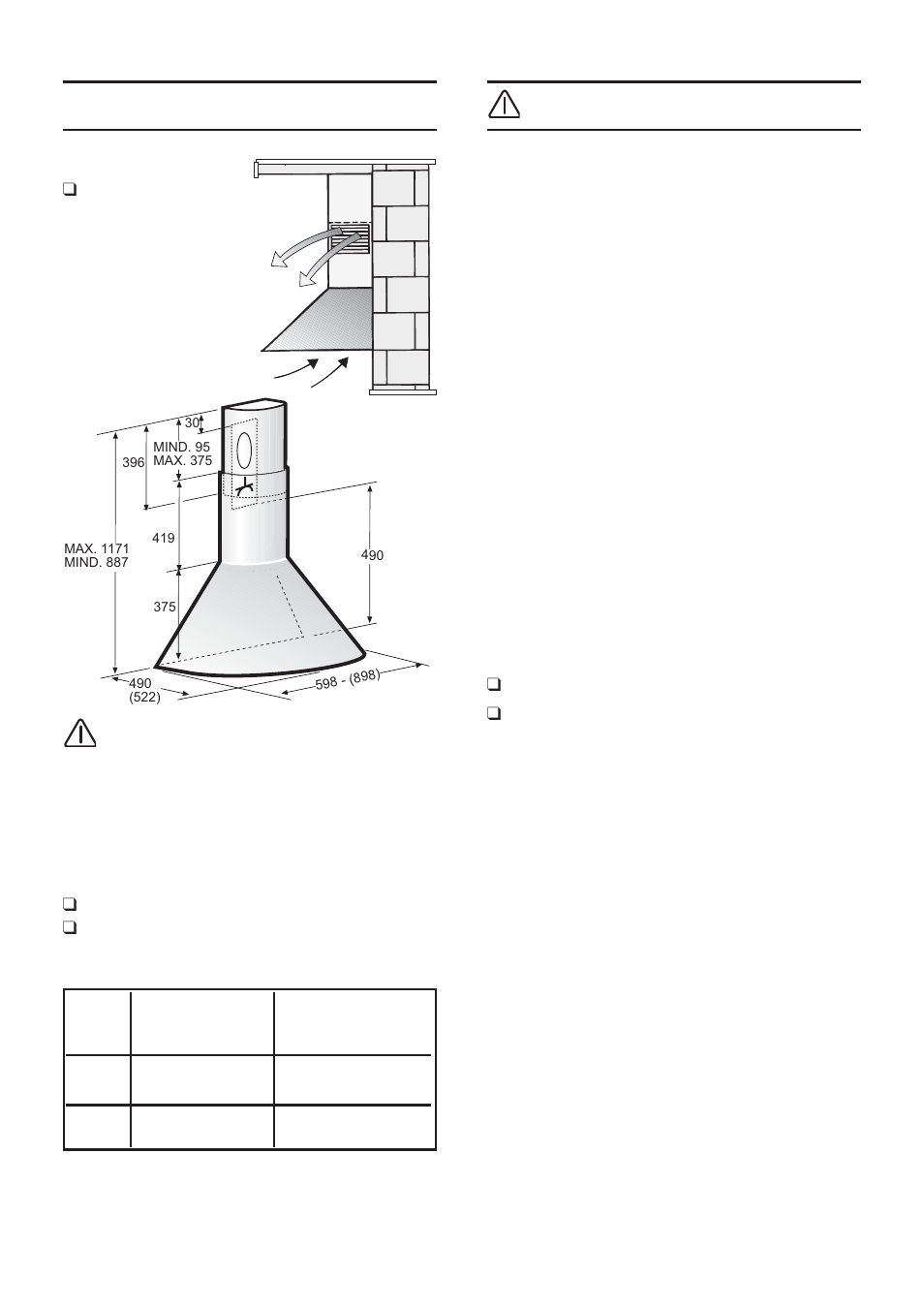 Sähköliitäntä, Ennen asennusta, Kiertoilmaversio | Seinän valmistelu | Bosch DWA091450 - inox Hotte décorative murale 90 cm User Manual | Page 46 / 68