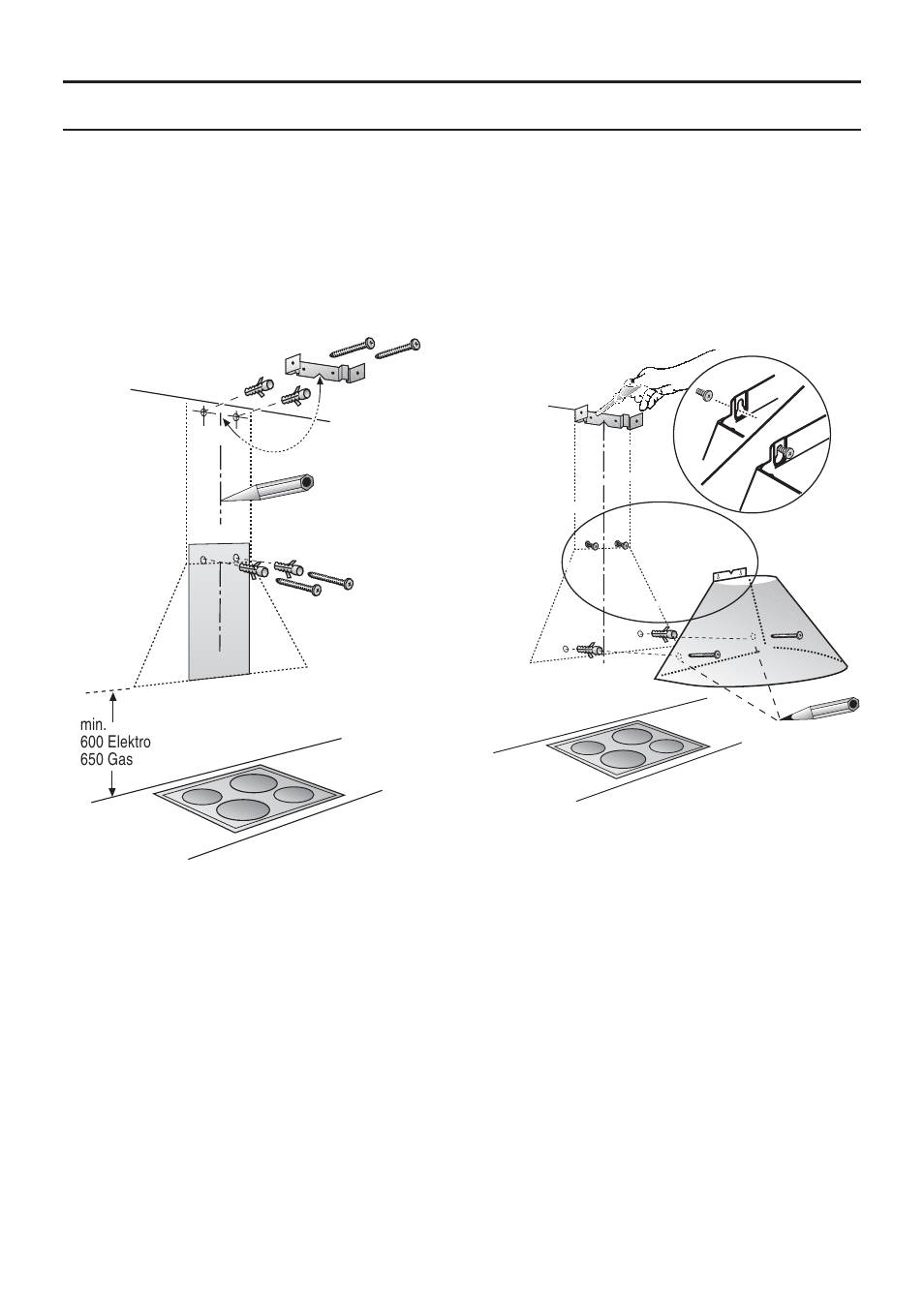 Asennus | Bosch DWA091450 - inox Hotte décorative murale 90 cm User Manual | Page 47 / 68