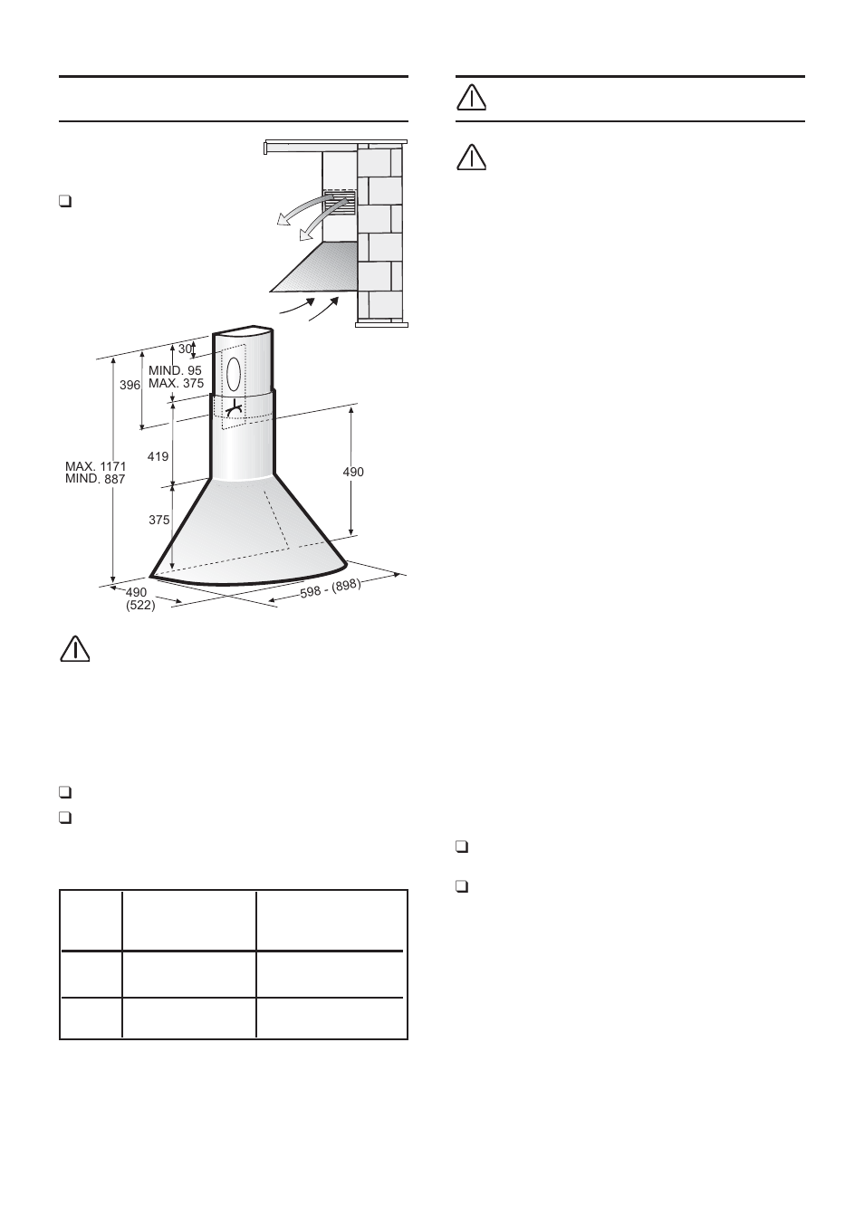 Elektrisk tilslutning, Før installering, Forberedelse af væggen | Bosch DWA091450 - inox Hotte décorative murale 90 cm User Manual | Page 51 / 68