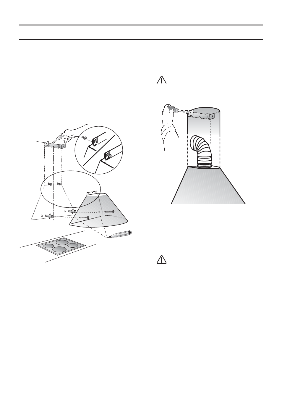 Installering | Bosch DWA091450 - inox Hotte décorative murale 90 cm User Manual | Page 53 / 68