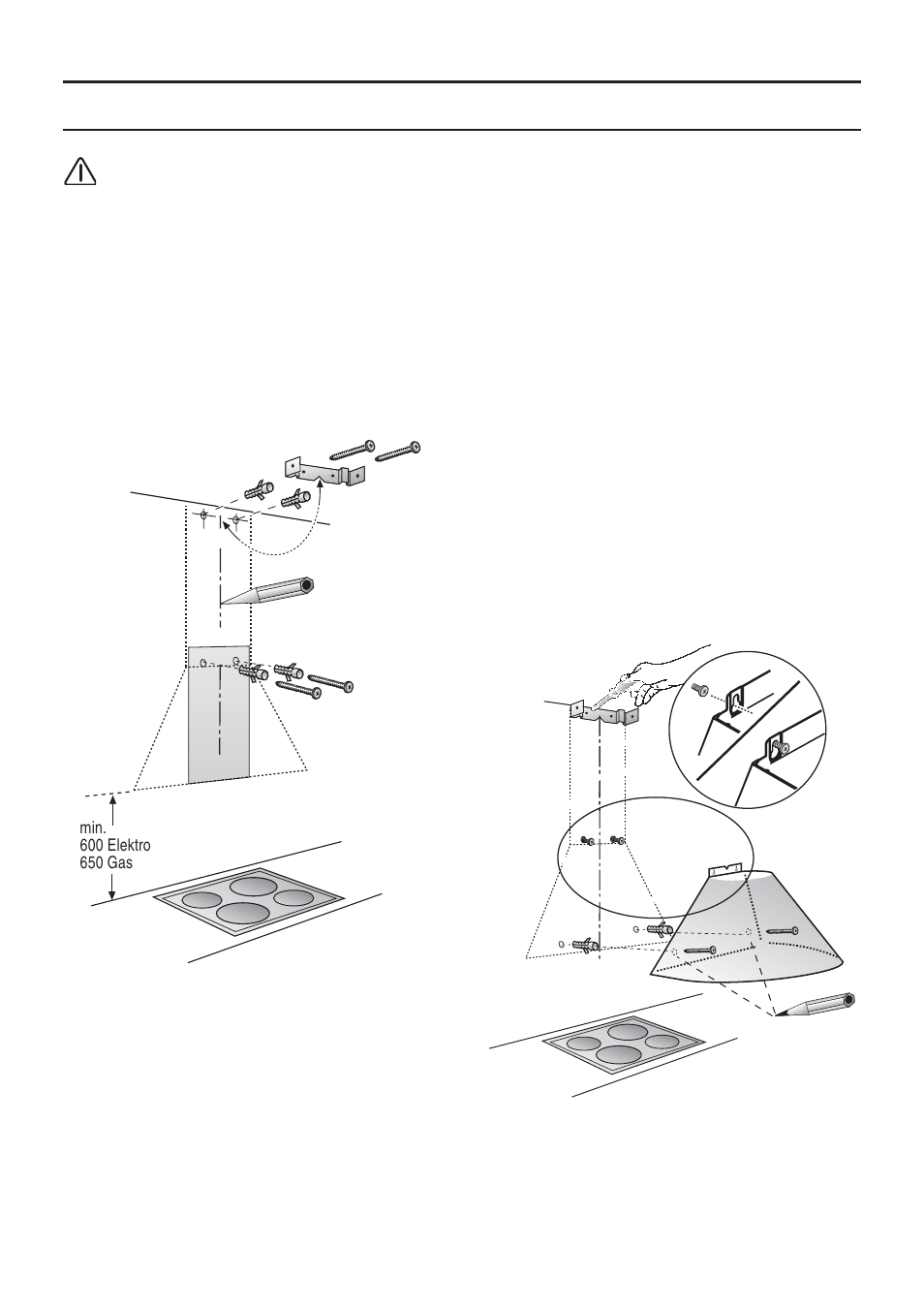 Einbauen | Bosch DWA091450 - inox Hotte décorative murale 90 cm User Manual | Page 7 / 68