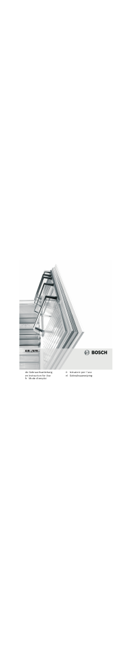 Bosch KIR18V20FF Réfrigérateur intégrable Confort Fixation de porte par glissières User Manual | 63 pages