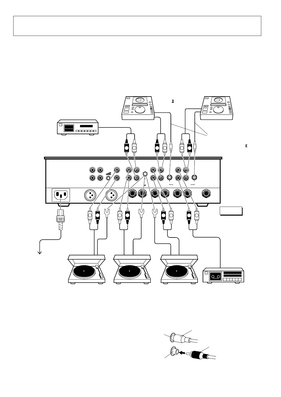 Connections, Connection of input equipment, Connecting audio cords | Pioneer DJM-500 User Manual | Page 6 / 20