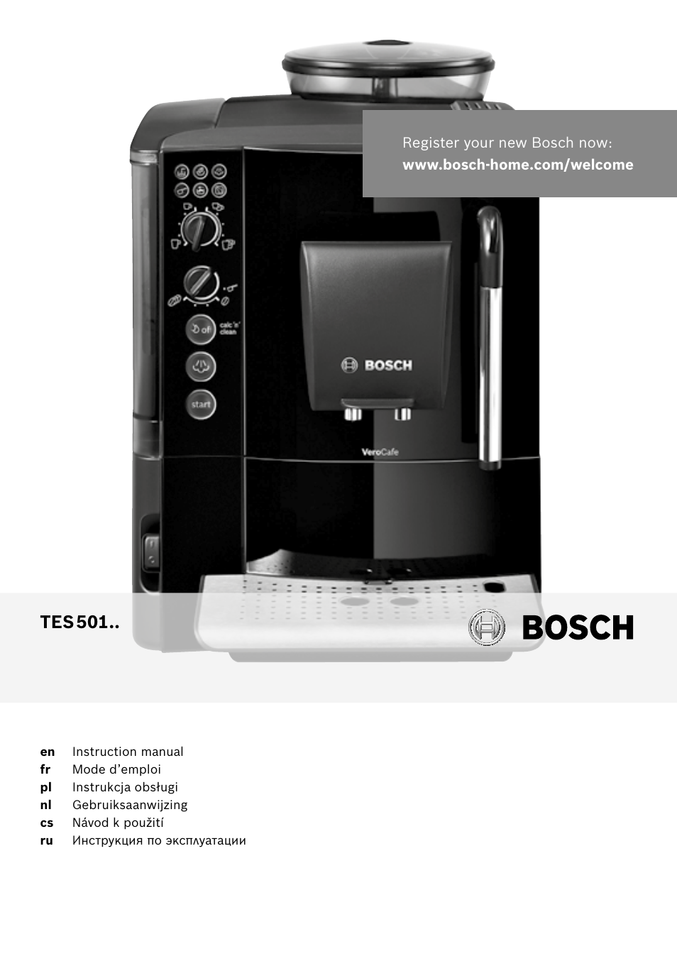 Bosch TES50129RW VeroCafe Machine à café Expresso automatique Noir User Manual | 122 pages