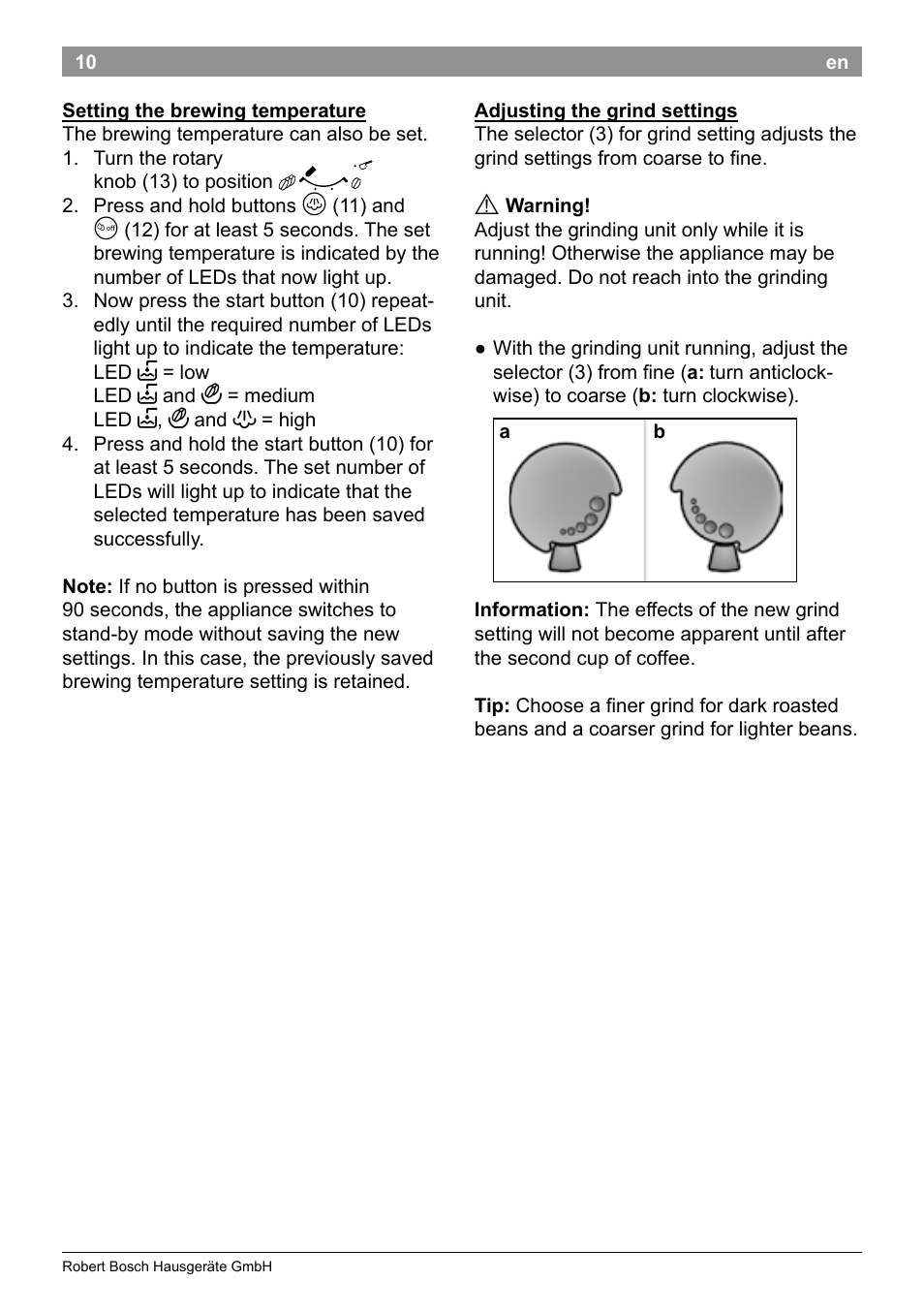 Bosch TES50129RW VeroCafe Machine à café Expresso automatique Noir User Manual | Page 14 / 122