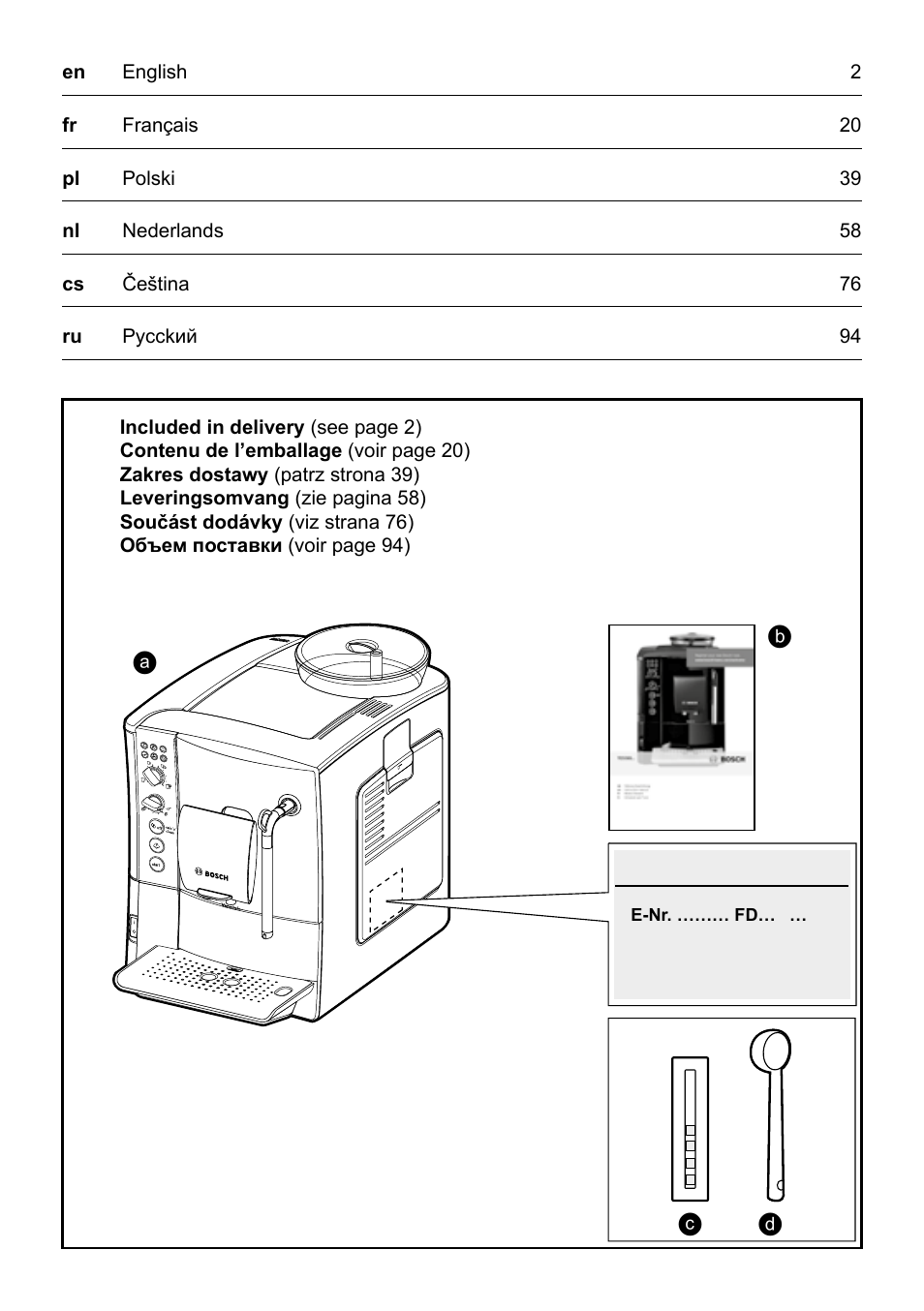 Cd 1 2 | Bosch TES50129RW VeroCafe Machine à café Expresso automatique Noir User Manual | Page 2 / 122
