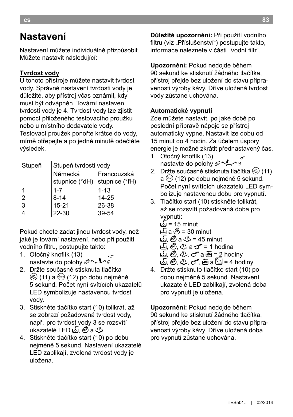 Nastavení | Bosch TES50129RW VeroCafe Machine à café Expresso automatique Noir User Manual | Page 87 / 122