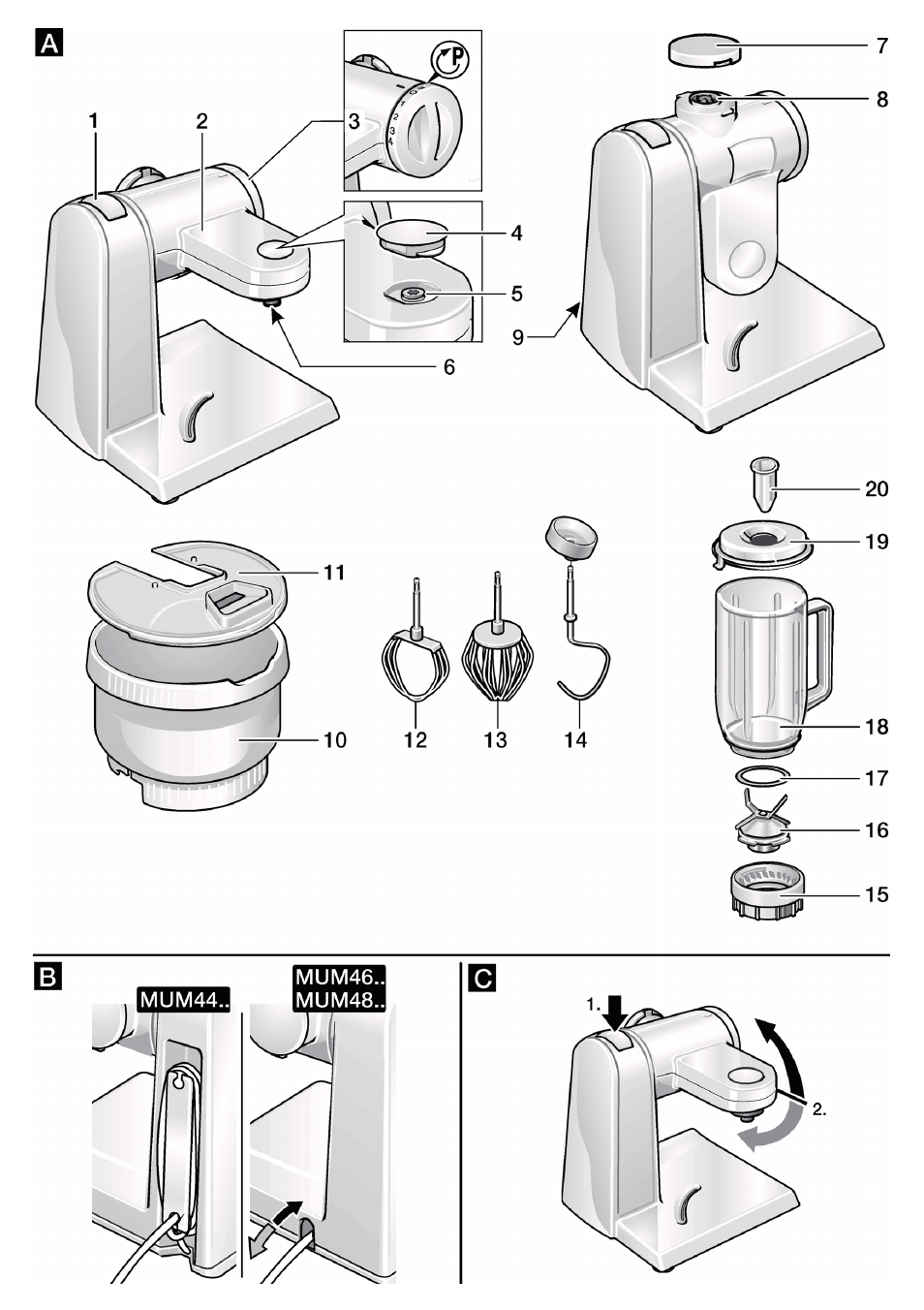 Bosch MUM4832 KITCHEN MACHINE 600W BLANC Couleur blanc blanc User Manual | Page 169 / 174