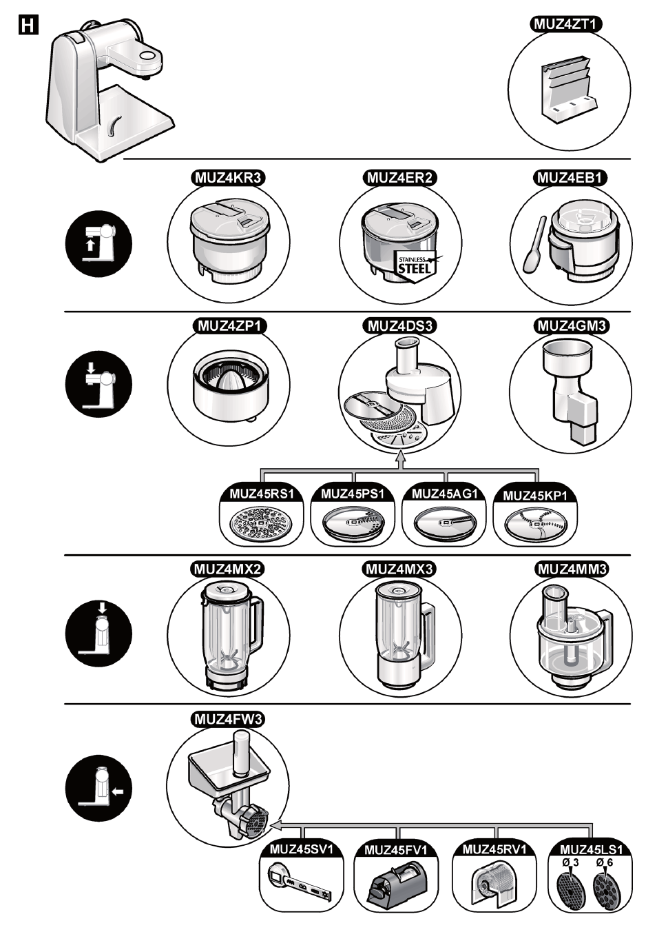 Bosch MUM4832 KITCHEN MACHINE 600W BLANC Couleur blanc blanc User Manual | Page 172 / 174